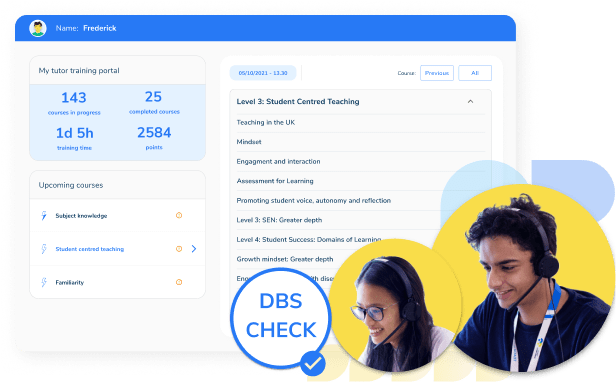 Display of tutor training portal